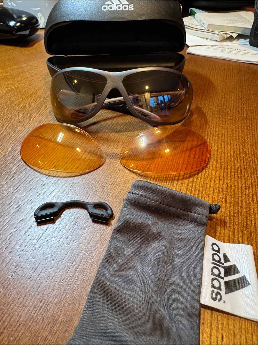 ADIDAS Sport Wrap Sunglasses with Orange Replacement Lenses
